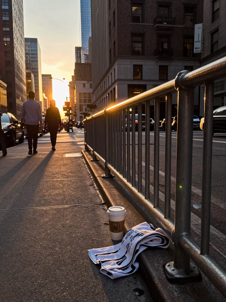 Corner Sunset in New York at Sunset Light in in New York, New York, United States