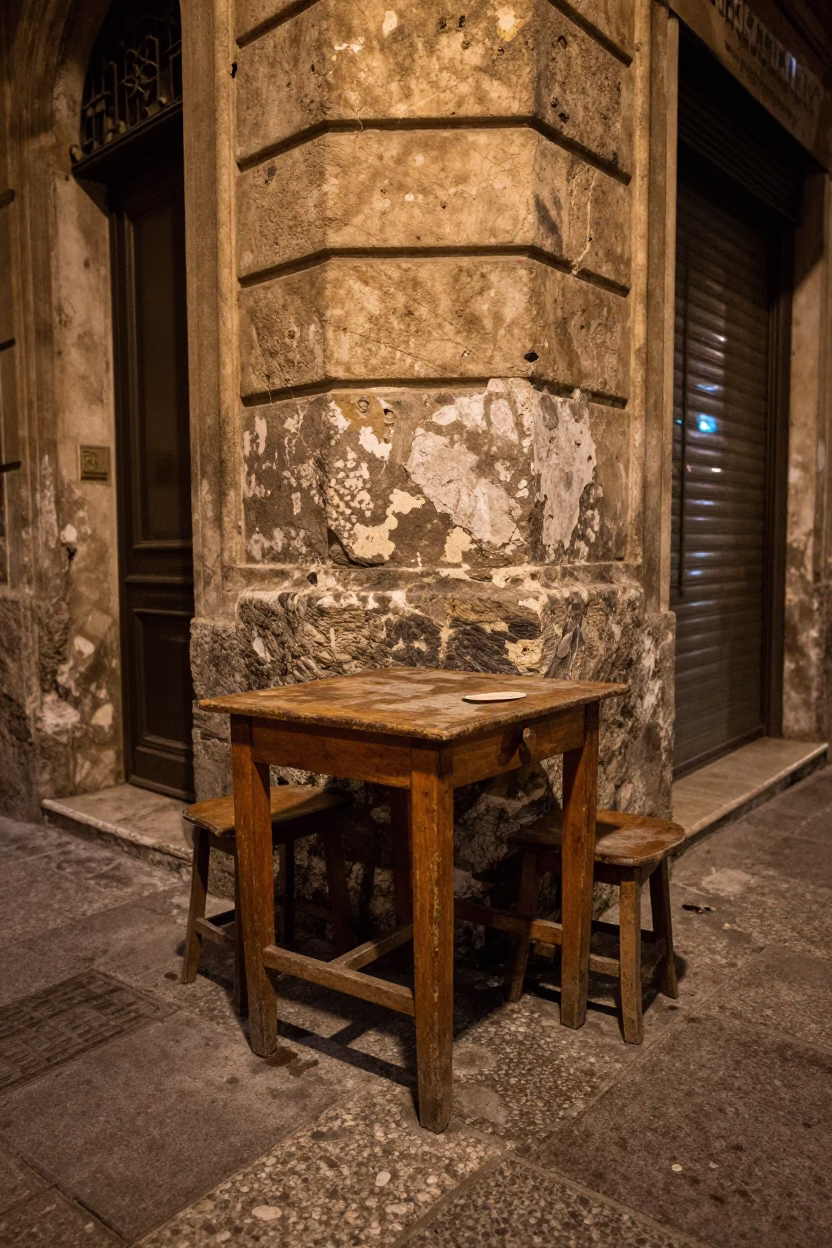 Corner Table in Palermo in in Palermo, Italy