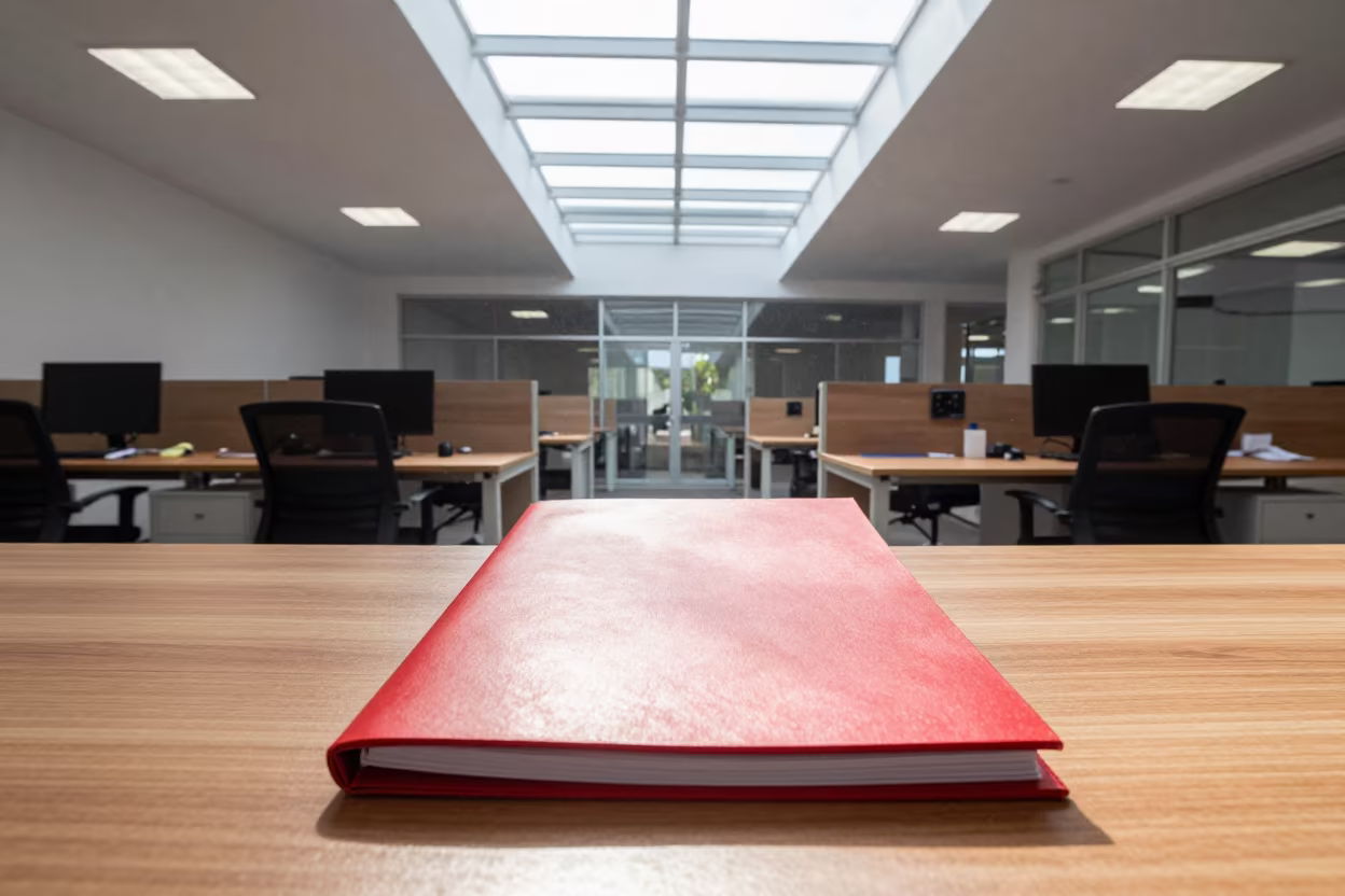 Corporate Dispute Folder on Office Desk in inside a coworking floor in Abeokuta