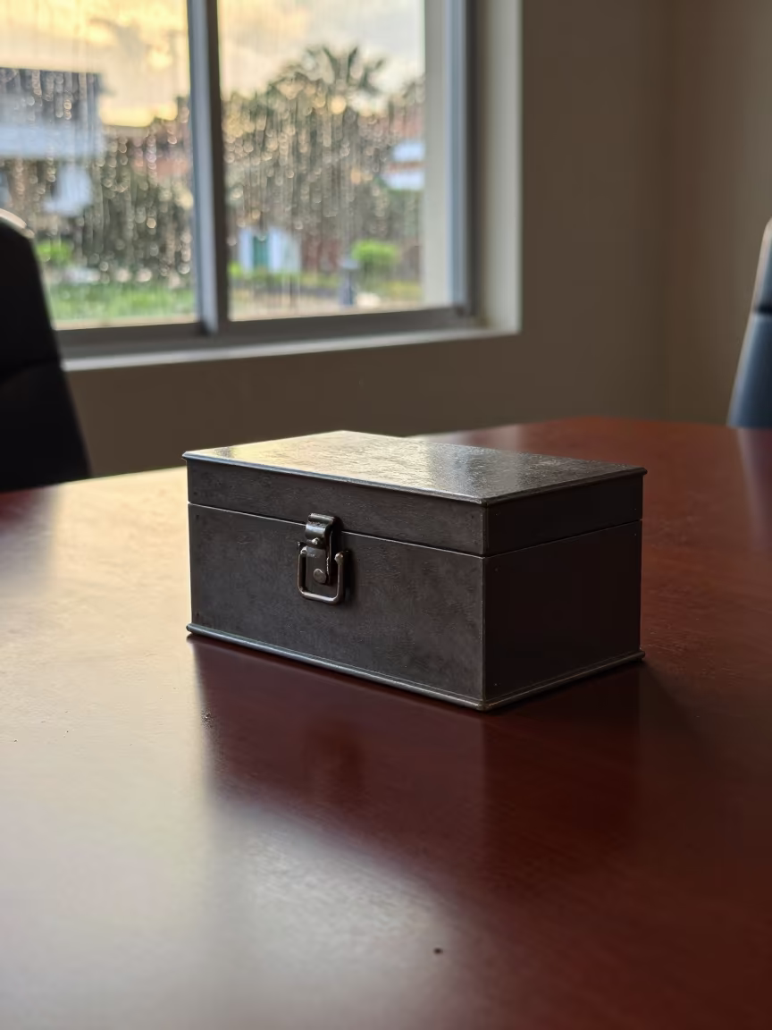 Corporate Seal Lockbox on Boardroom Table in at a boardroom table before a meeting near Mombasa