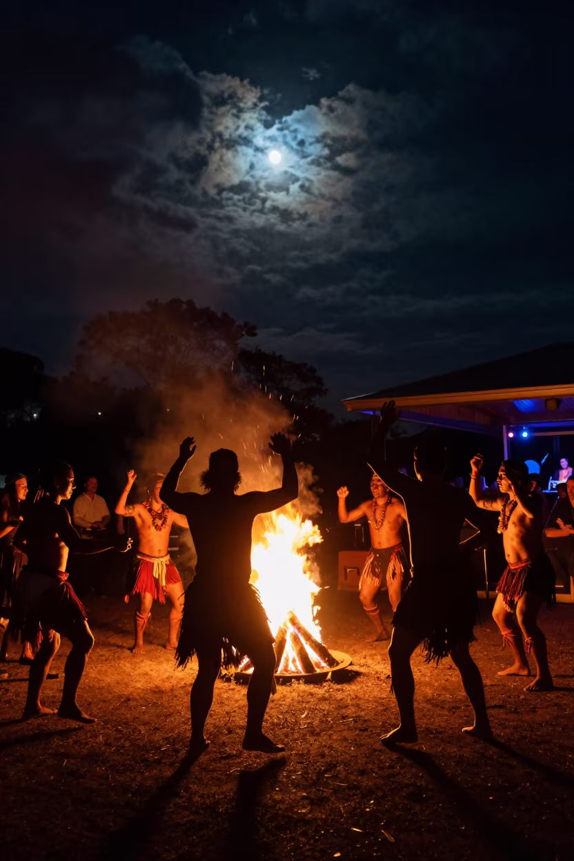 Corroboree Fire Dance in Sydney Jazz Club in at a jazz club in Darlinghurst, Sydney