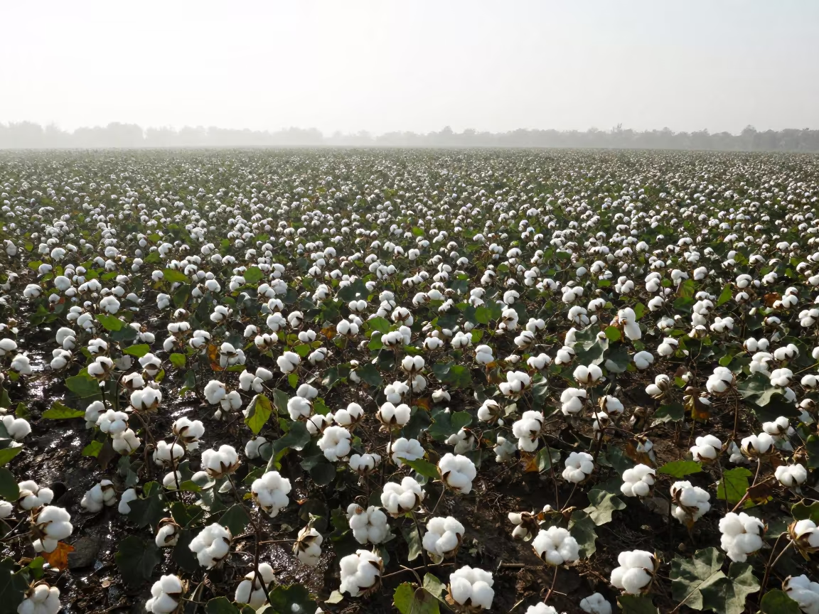 Cotton Bolls Under Noon Sun Near Kamsar in near Kamsar