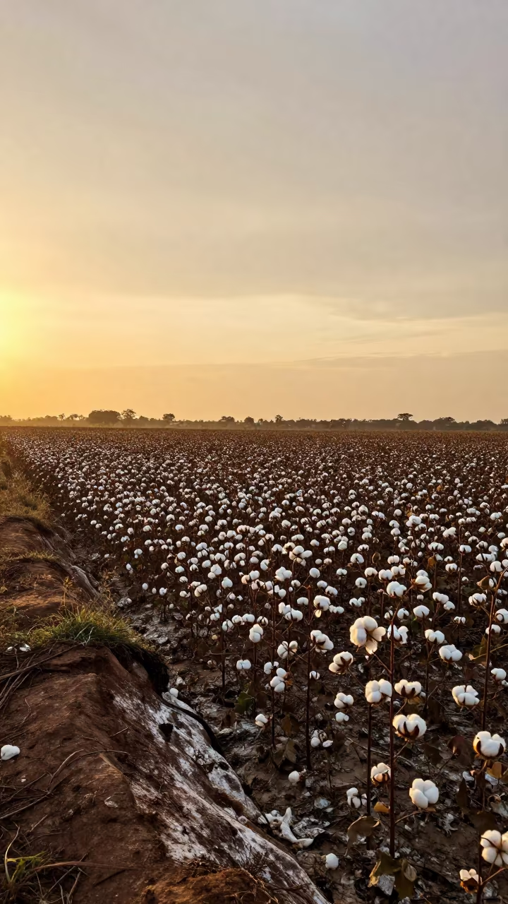 Cotton Bolls on Salt-Sprayed Cliff Edge in along a salt-sprayed cliff edge near Kinshasa