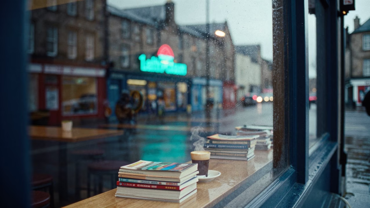 Counter at Dusk Light in Edinburgh in in Edinburgh, United Kingdom