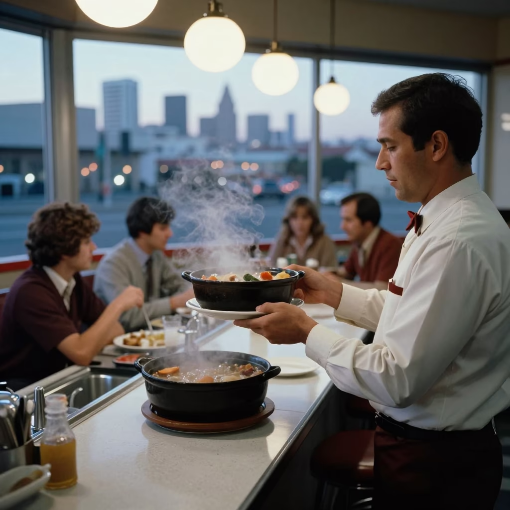 Counter Morning in Los Angeles at The Still Hours Before Dawn Light in in Los Angeles, California, United States