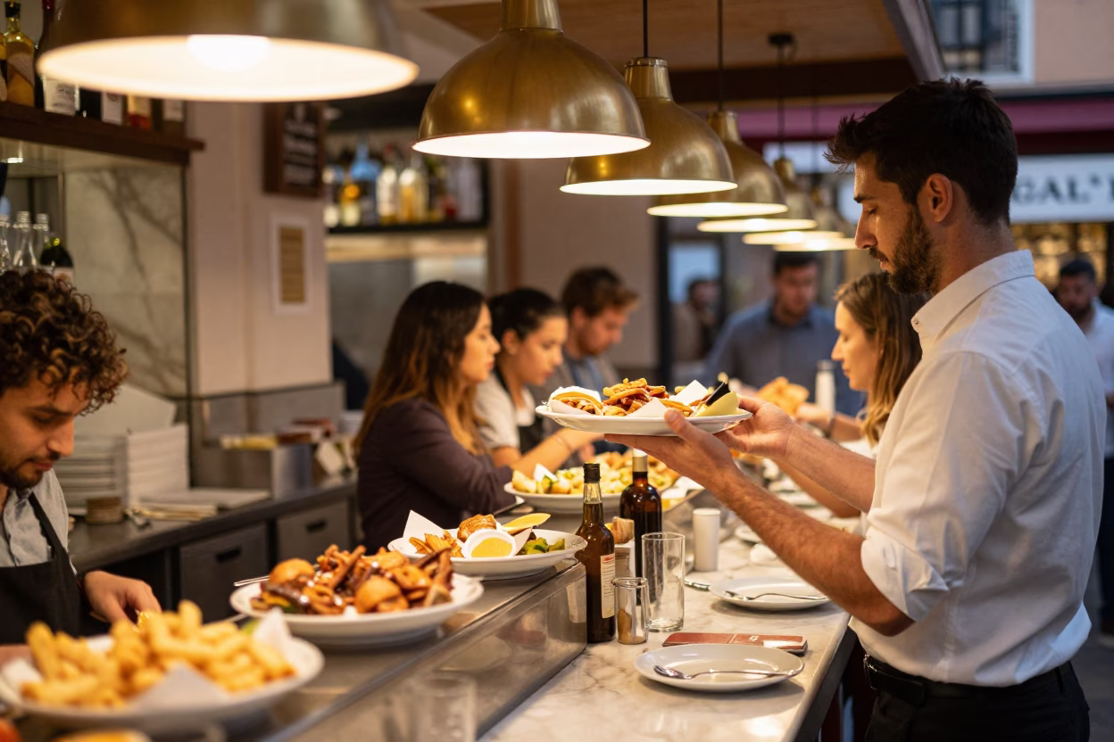 Counter Scene in Madrid in in Madrid, Spain