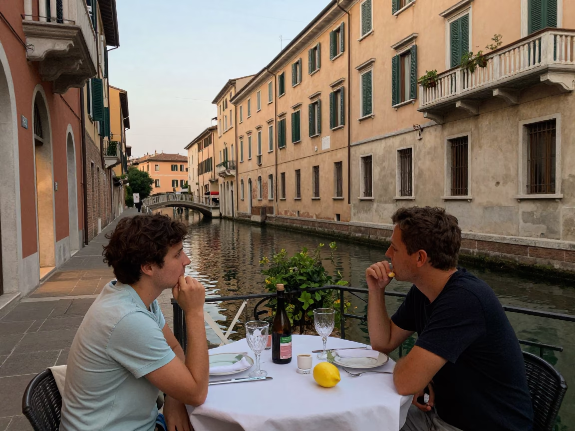 Couple Dining in Milan in in Milan, Italy