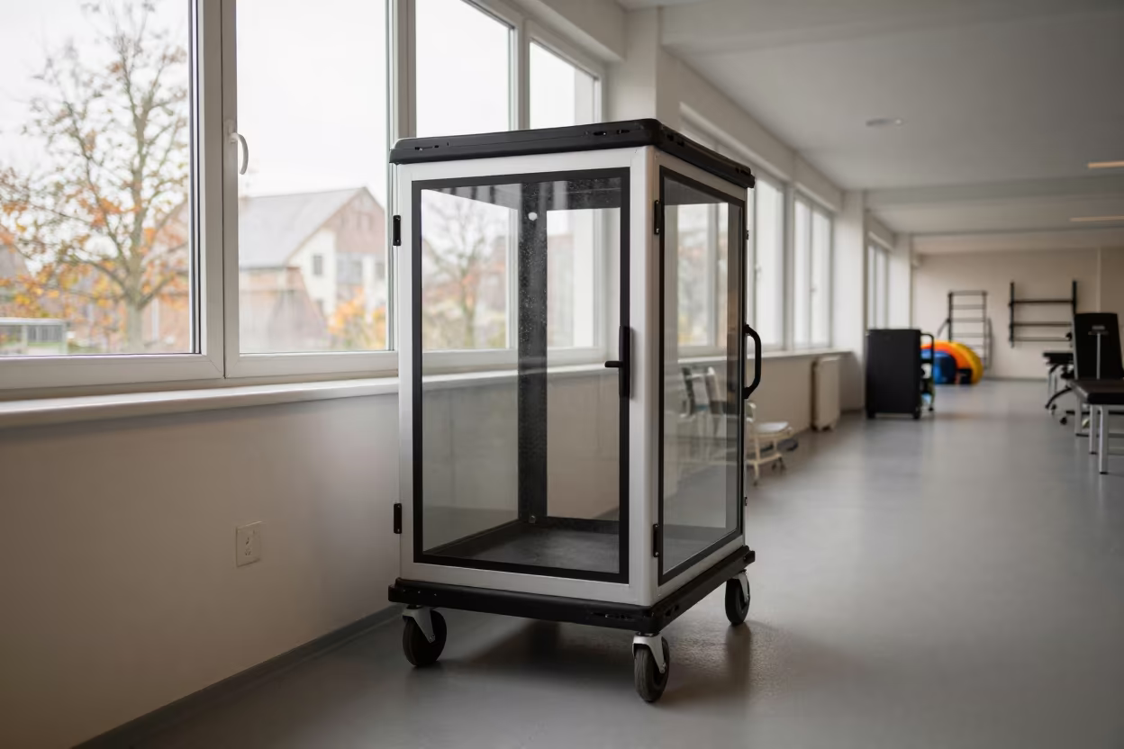 Courier Cooler Dolly in Odense Rehab Gym in inside a rehabilitation gym in Odense