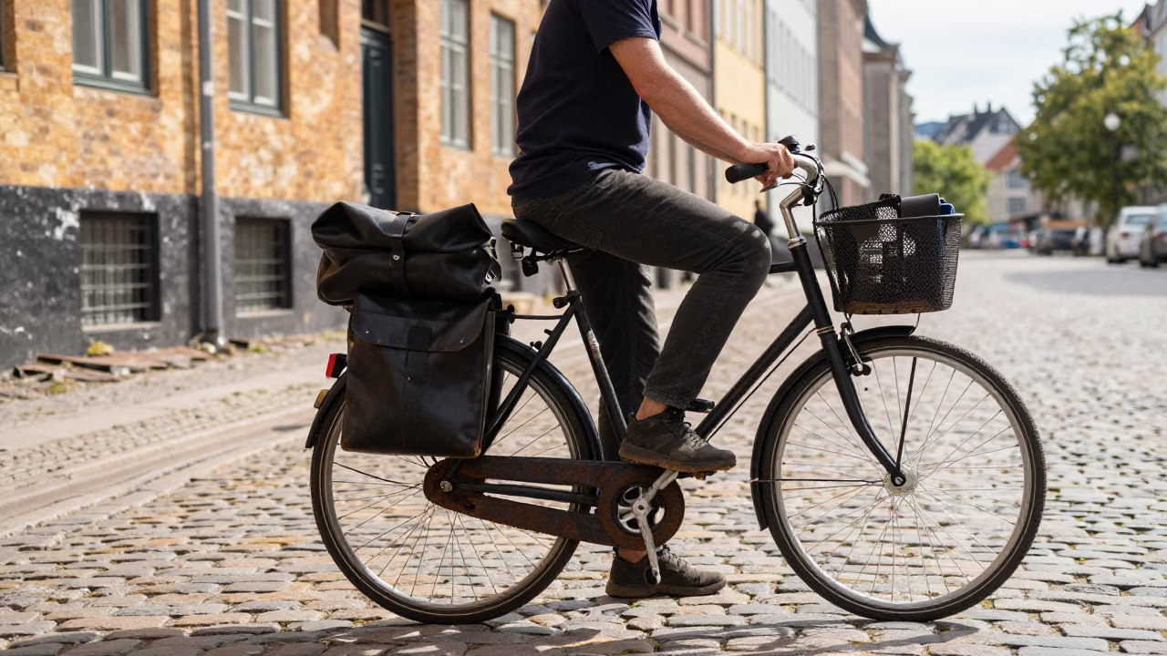 Courier in Copenhagen at Late Morning Light in in Copenhagen, Denmark