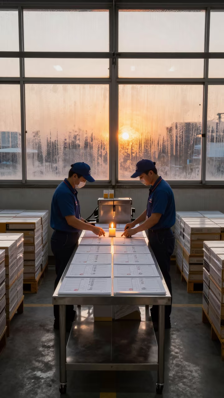 Courier Manifest Board at Incheon Packing Station in at a fulfillment packing station near Incheon