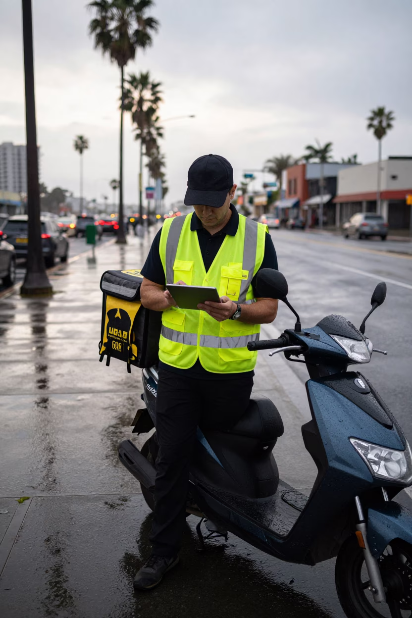 Courier Paused in Los Angeles in in Los Angeles, California, United States