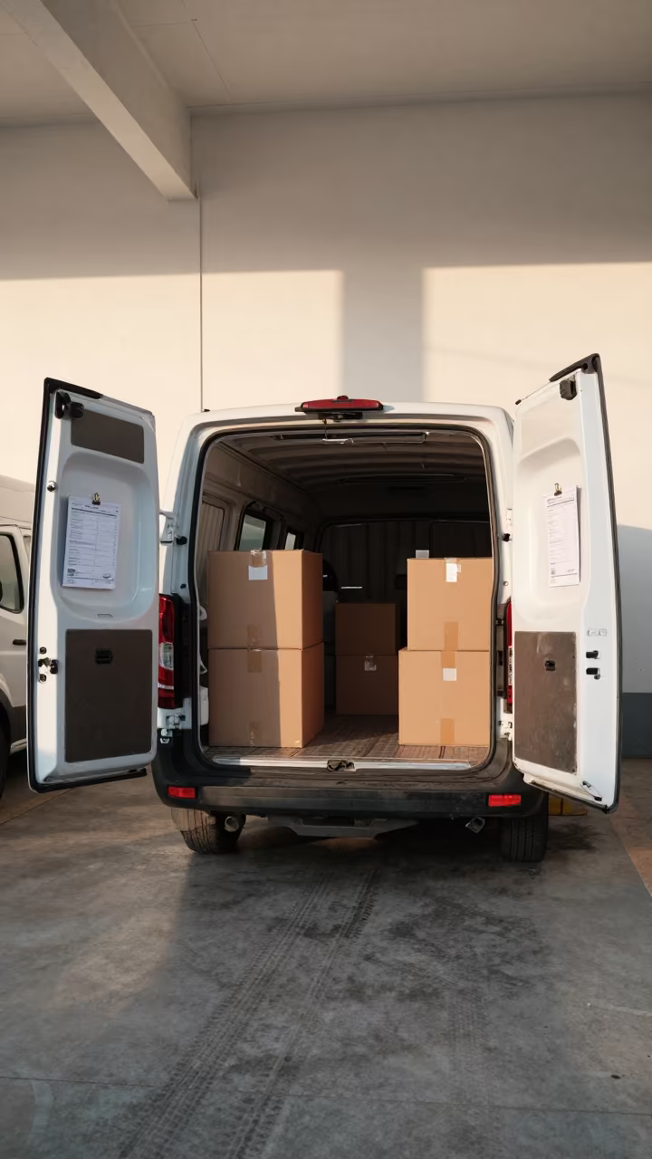 Courier Van Loading Zone Autumn Tianjin in inside a chilled distribution bay near Tianjin