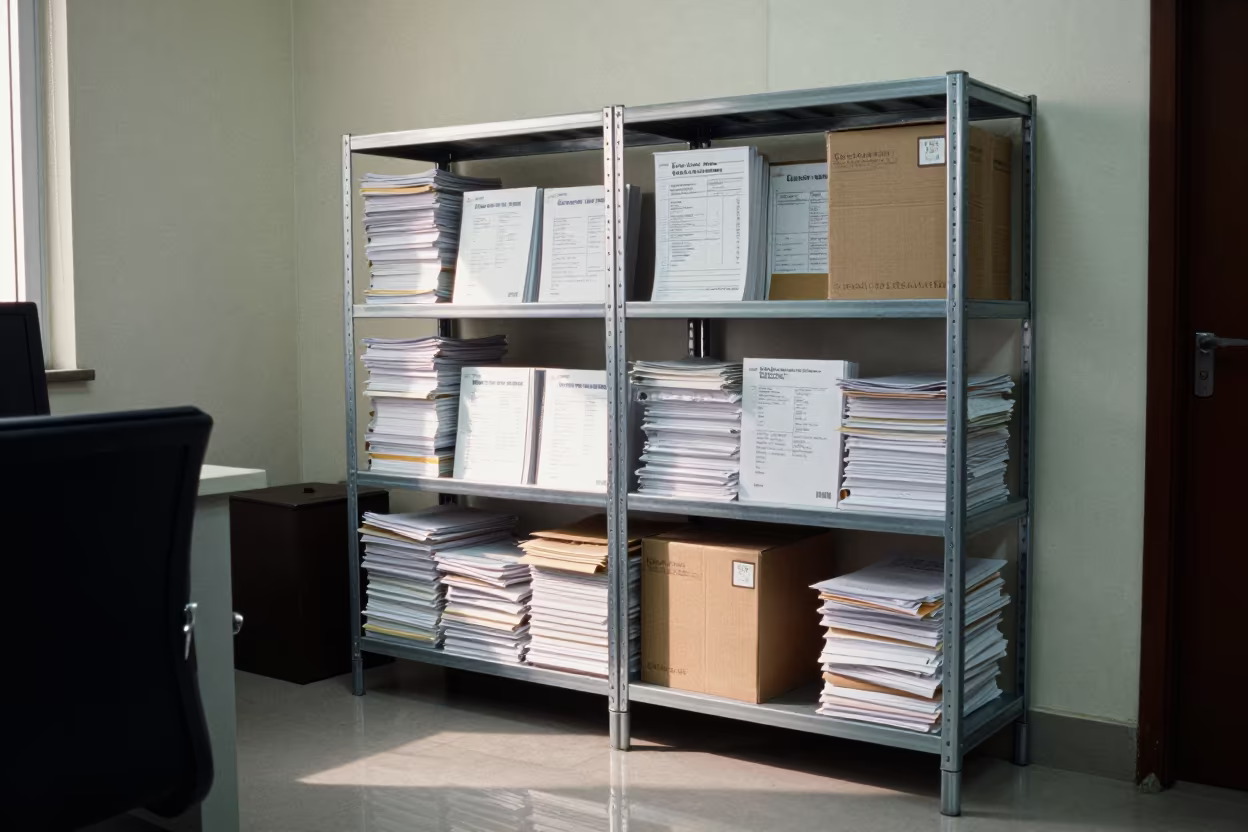 Courier Waybill Shelf in Chandigarh Office Bay in inside an open-plan office bay in Chandigarh