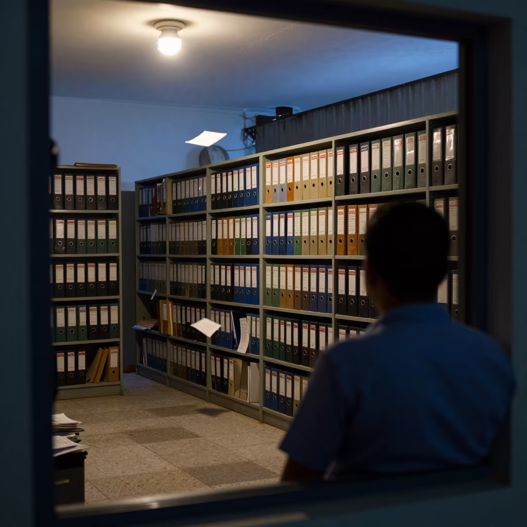 Courthouse Archive Binders Under Recife Floodlights in beneath government building floodlights near Recife