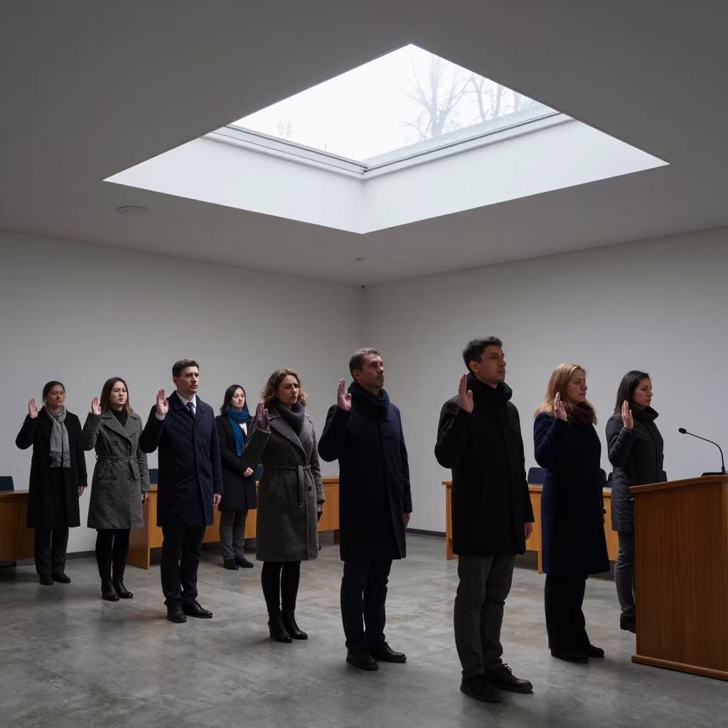 Courthouse Skylight Oath Ceremony in Jinja Office in inside a campaign office in Jinja