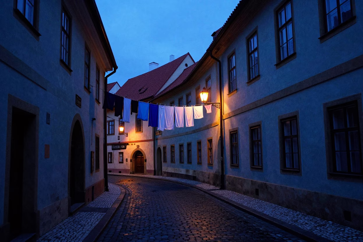 Courtyard Alley in Prague in in Prague, Czech Republic