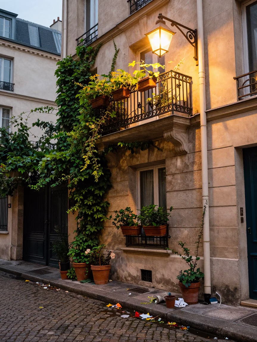 Courtyard Debris in Paris in in Paris, France