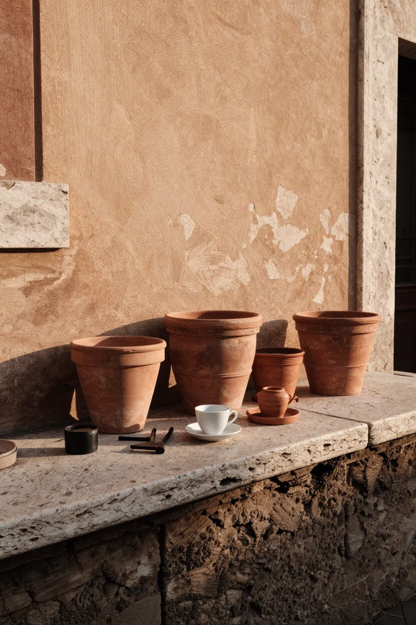 Courtyard Ledge in Rome in in Rome, Italy