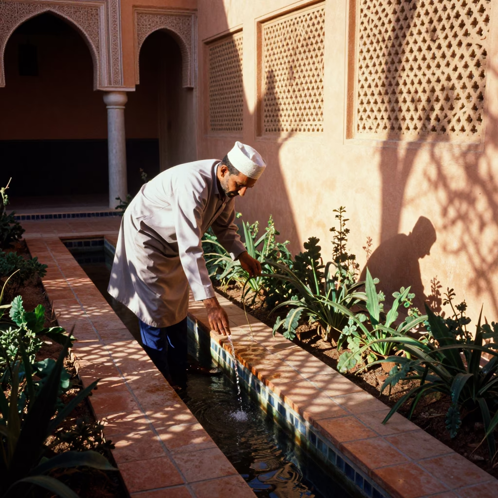Courtyard Plants in Marrakech in in Marrakech, Morocco