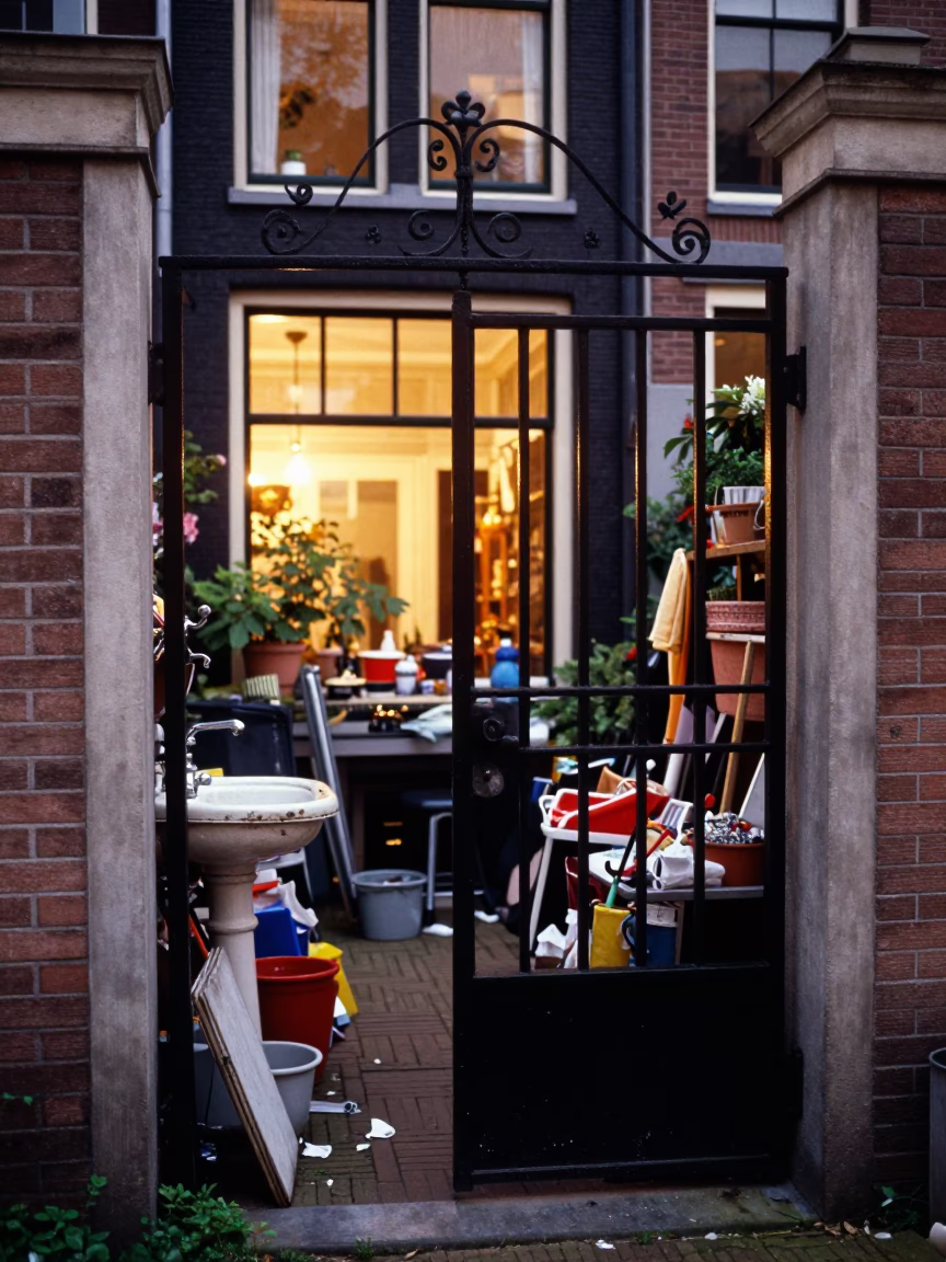 Courtyard Scene in Amsterdam in in Amsterdam, Netherlands