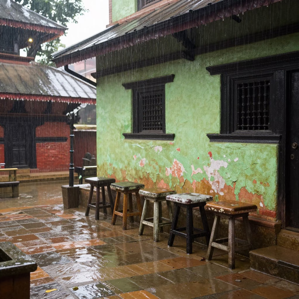 Courtyard Scene in Kathmandu in in Kathmandu, Nepal