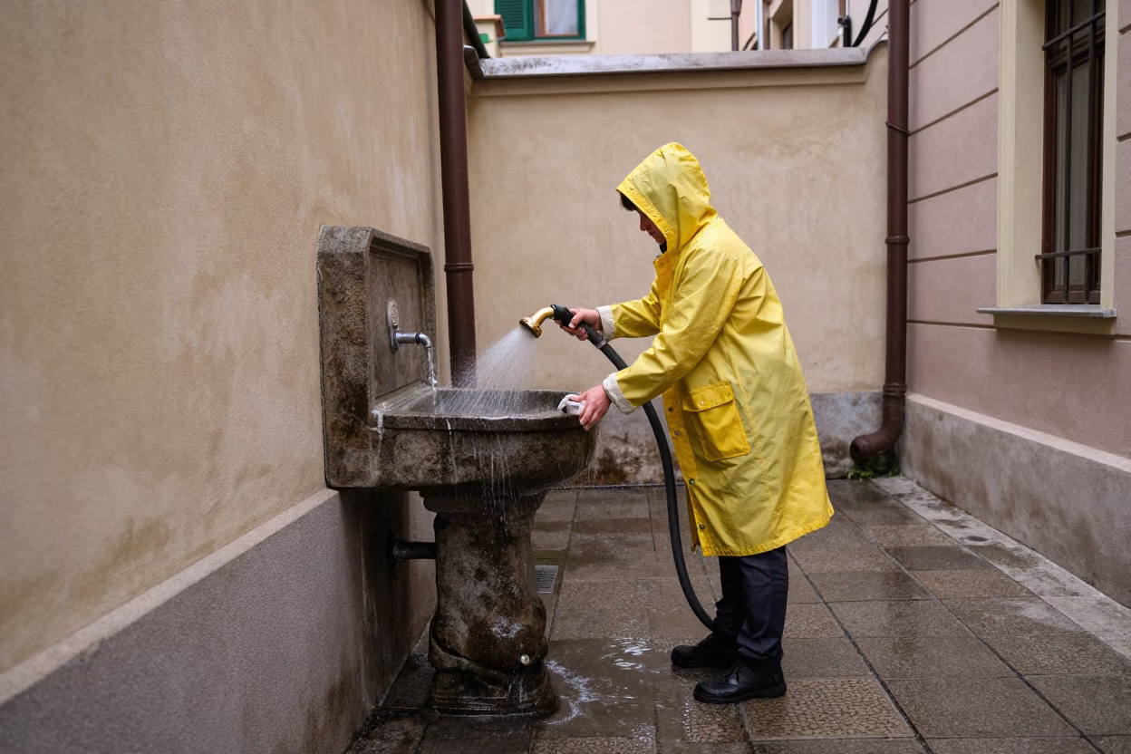 Courtyard Sink in Budapest in in Budapest, Hungary