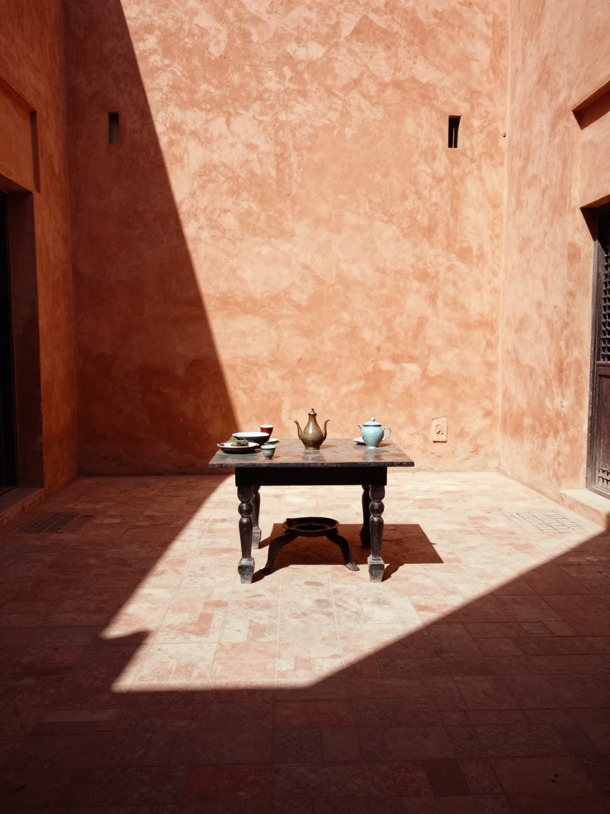 Courtyard Table in Marrakech in in Marrakech, Morocco