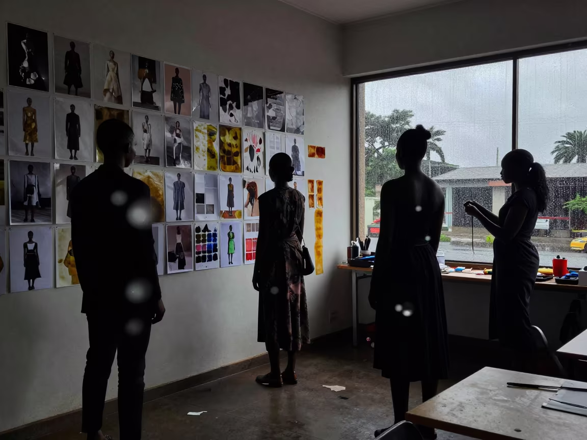 Couture Atelier Wall Monsoon Silhouette in inside a couture atelier near Tanga