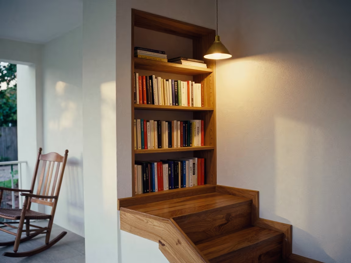 Cozy Reading Nook Staircase Alcove Porch in on a porch with a rocking chair near Constantine