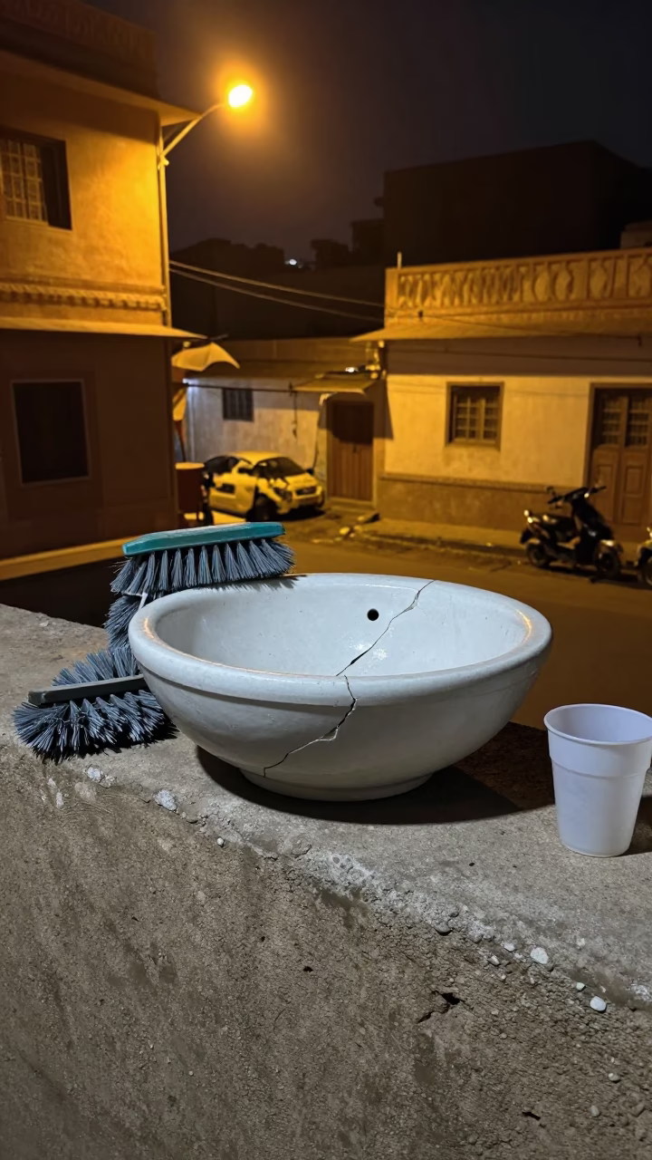 Cracked Ceramic Washbasin in Jaipur in in Jaipur, India