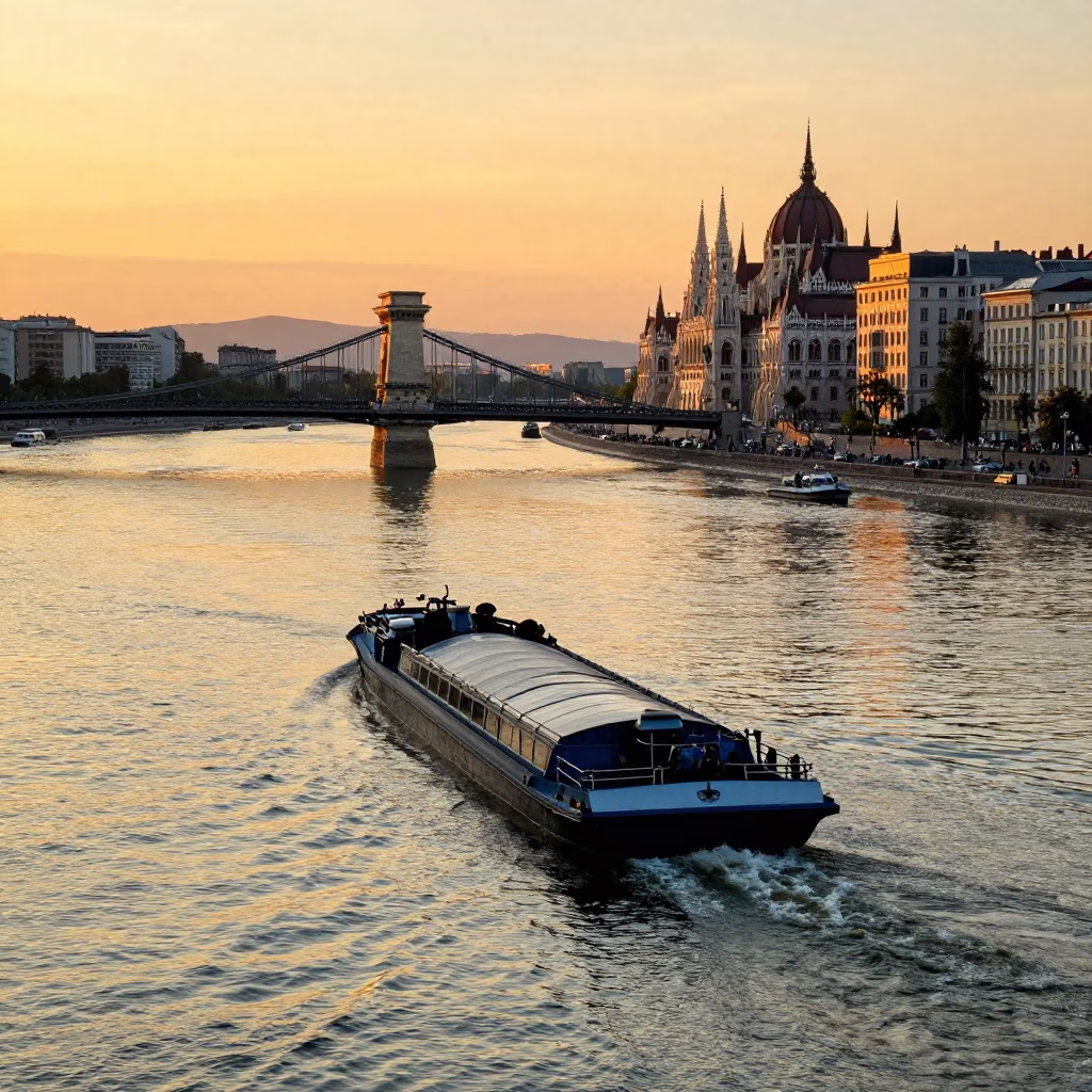 Cradle View in Budapest at Golden Hour in in Budapest, Hungary
