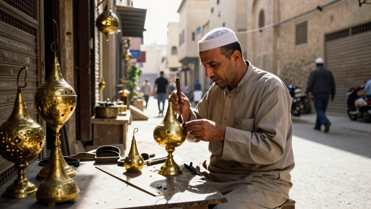Crafting Lamp in Luxor in in Luxor, Egypt