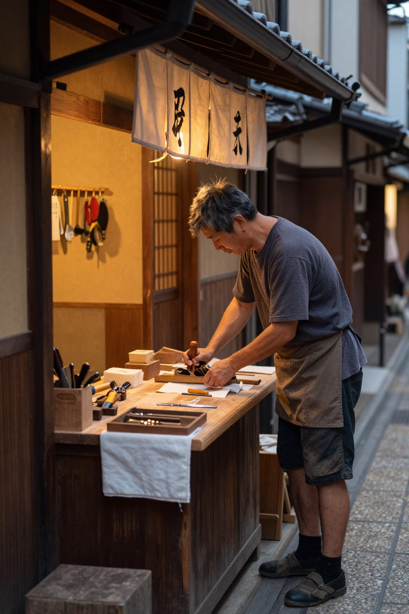 Craftsman's Counter in Kyoto in in Kyoto, Japan