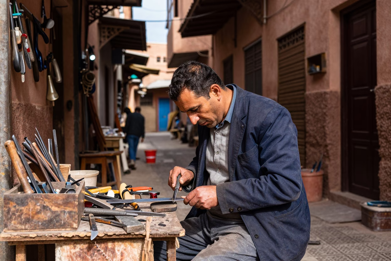 Craftsman Working in Marrakech in in Marrakech, Morocco