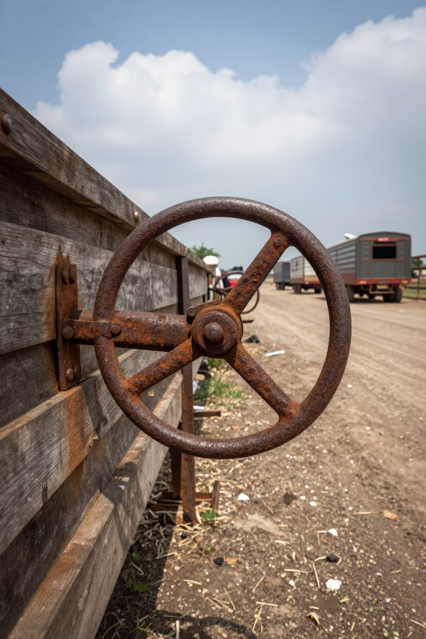 Crank Board Ventilation System Feedlot Uttarakhand in along a feedlot lane in Uttarakhand
