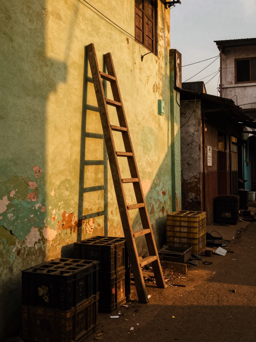 Crates at Golden Hour in in Chennai, India