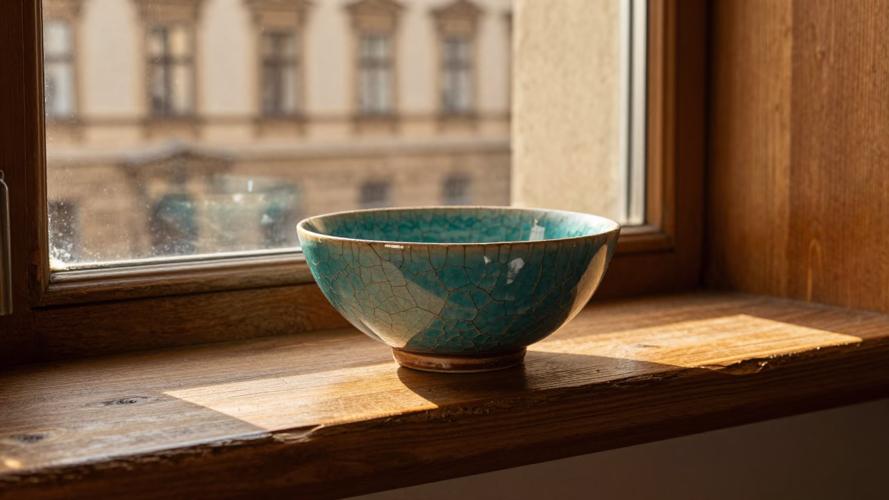 Crazed Majolica Bowl in Vienna in in Vienna, Austria