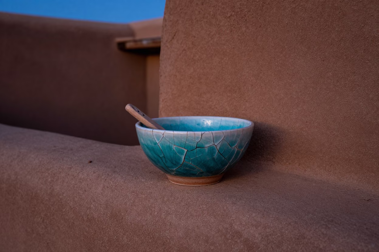Crazed Majolica Glaze Bowl in Santa Fe in in Santa Fe, United States