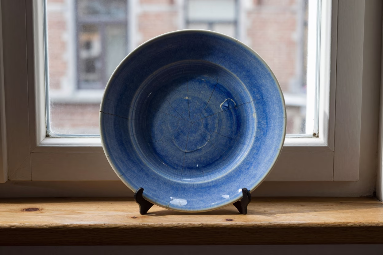 Crazed Majolica Plate in Brussels in in Brussels, Belgium