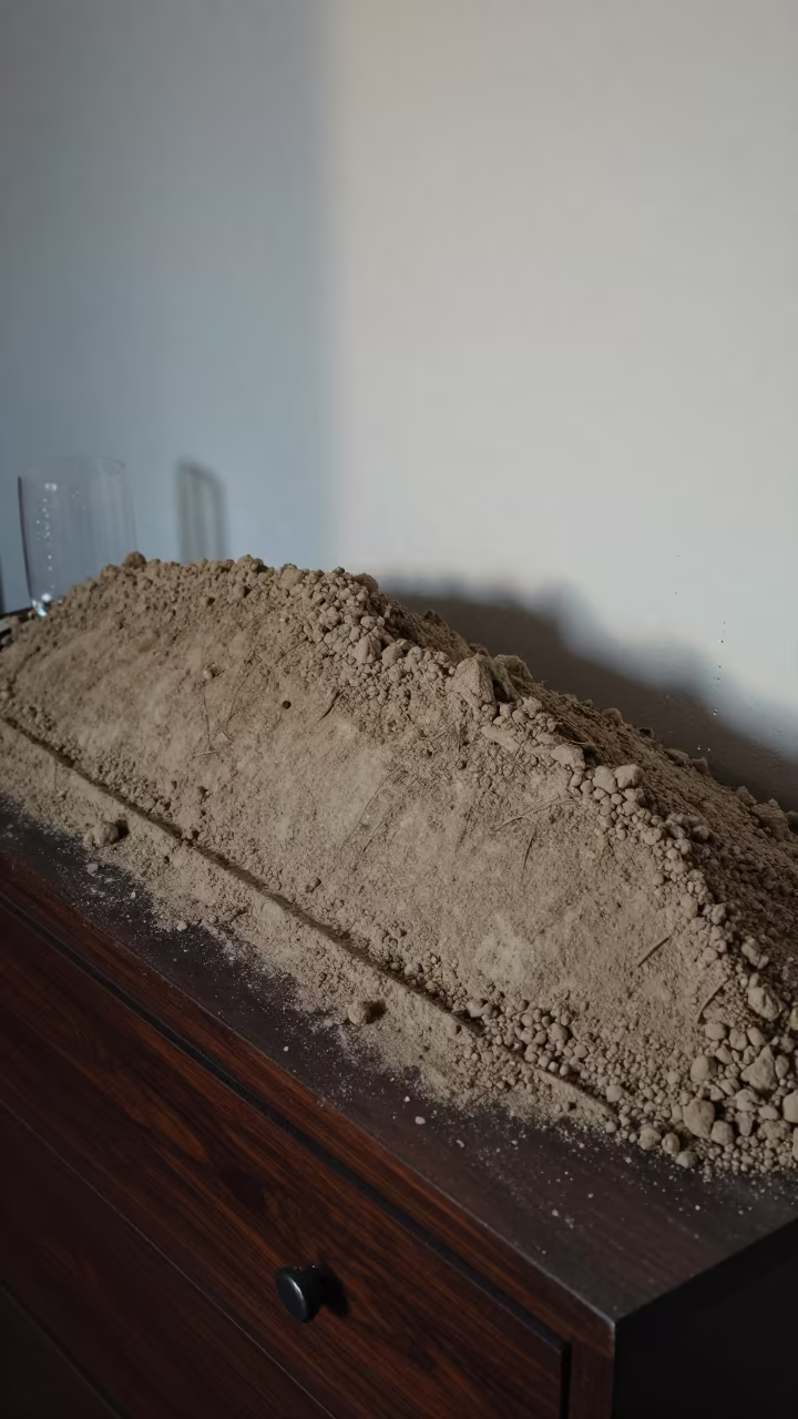 Creeping Soil Terrace on Berlin Dresser in on a hotel dresser in Friedrichshain, Berlin