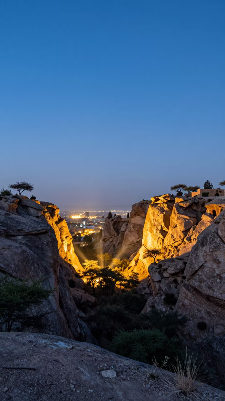 Crepuscular Rays Over Isfahan Canyon at Twilight in near Isfahan