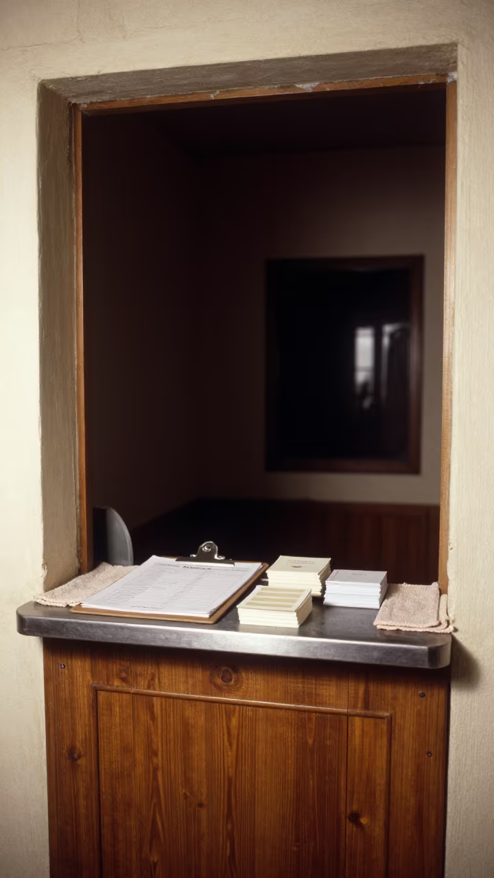 Crib Sheet Clipboard Under Warm Spa Light in inside a spa reception in Şanlıurfa