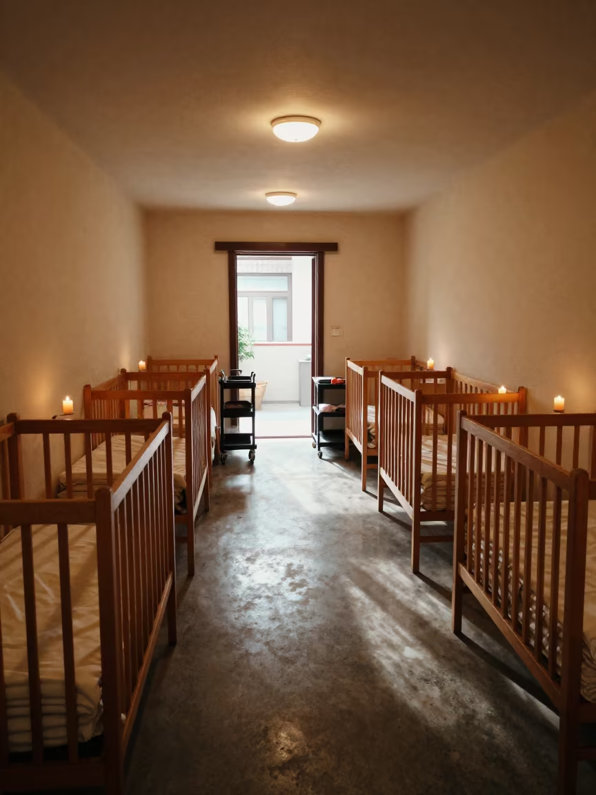 Crib Storage Room Before Lobby Opens in inside a hotel lobby in Changsha