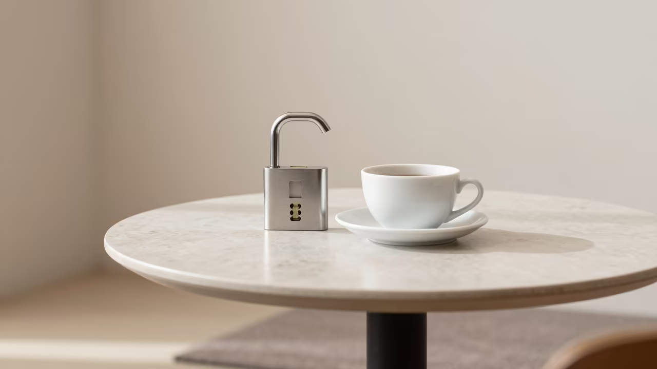 Crib Wheel Lock Cup on Breakfast Room Table in inside a breakfast room before opening near Bukit Bintang, Kuala Lumpur