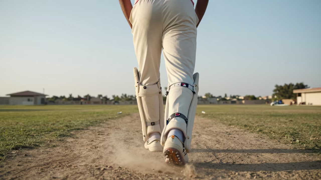 Cricket Bowler Landing Dawn Light Al Hudaydah in near open fields near Al Hudaydah