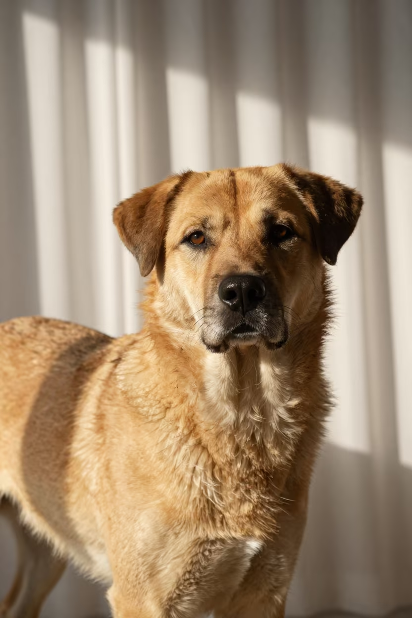 Croatian Sheepdog Portrait in Tiruchirappalli Studio in in a quiet portrait studio with a plain backdrop and eye-level framing in Tiruchirappalli
