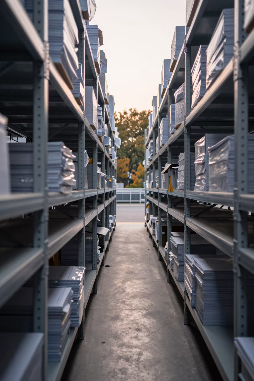 Cross-Dock Return Shelf with Film and Forms in inside a cross-dock lane near Fuzhou