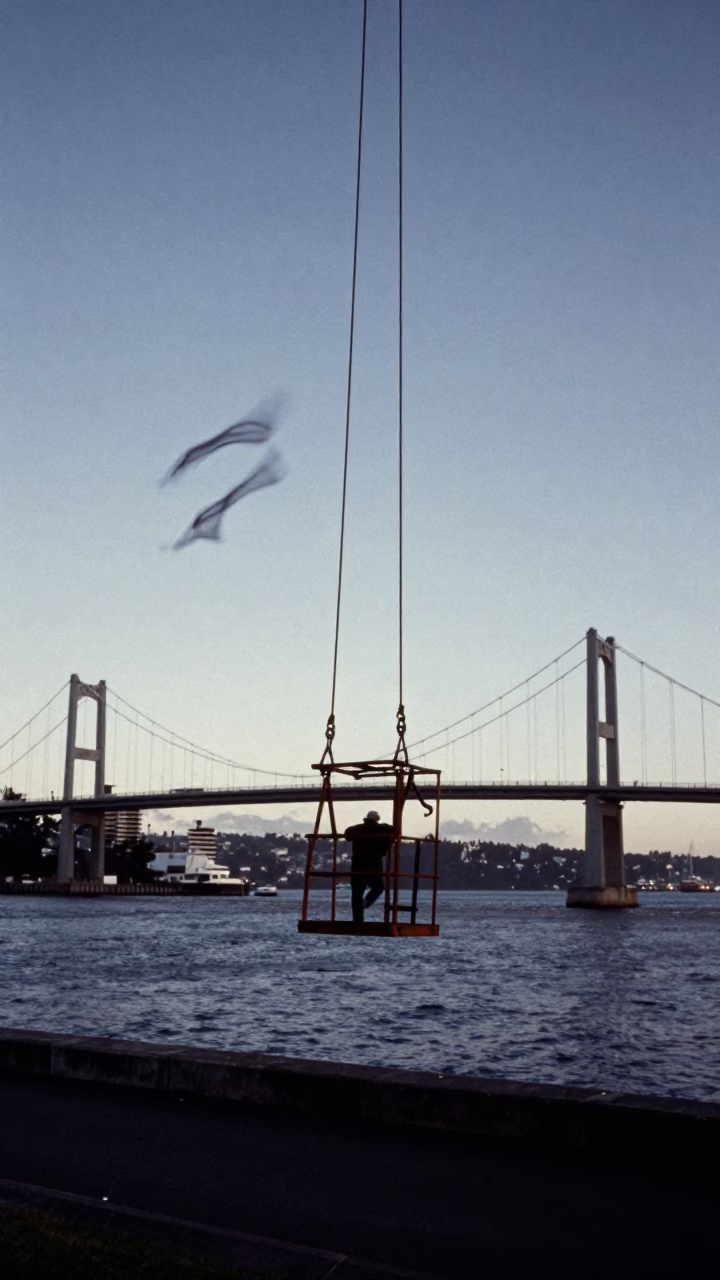 Crosswind Darkness in Wellington at The Predawn Darkness Light in in Wellington, New Zealand