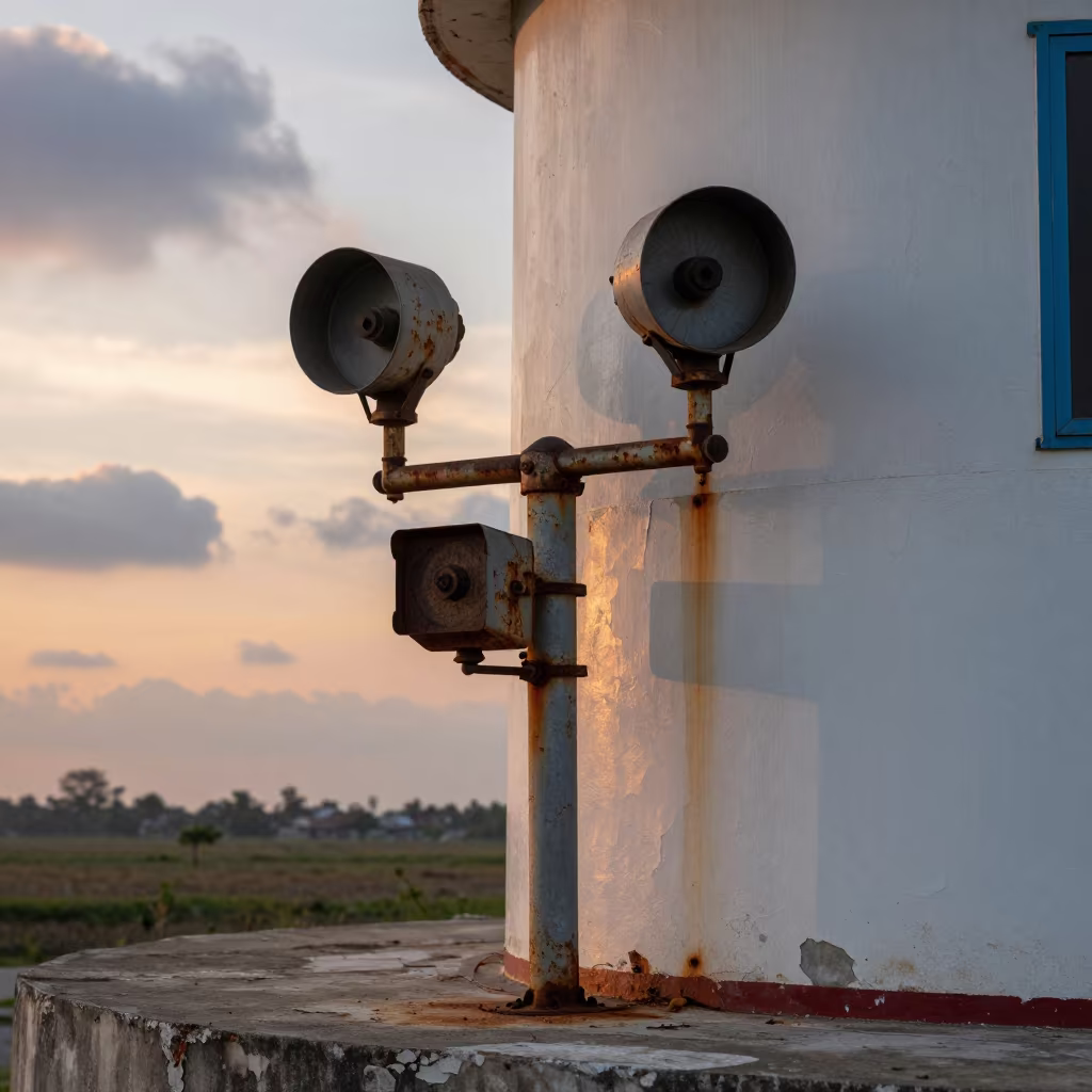 Crumbling Weather Station Can Tho Sunset Detail in in Can Tho