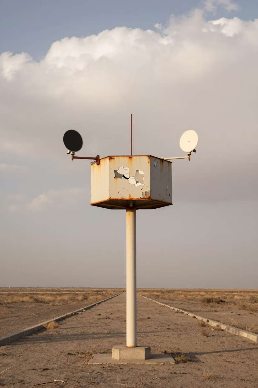 Crumbling Weather Station Near Batman With Instruments in near Batman